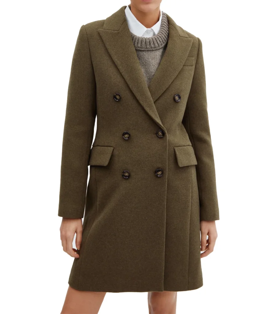 Knit Edge Women’s Wool Coat Olive Green