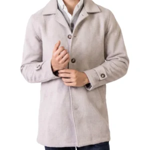 Cream Wool Coat Knit Edge