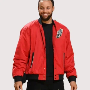 Knitedge Steph Curry Red Bomber Jacket