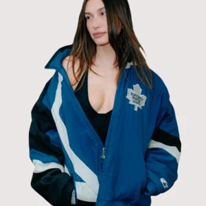 Knitedge Hailey Bieber Toronto Maple Leafs Starter Jacket