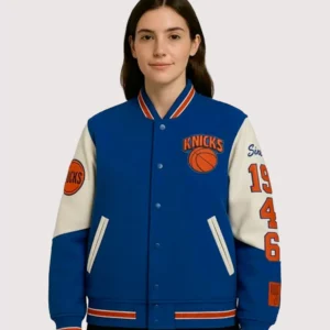 Mitchell & Ness Knicks Team History Varsity Jacket Women