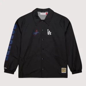 Men's Black Los Angeles Dodgers Full-Snap Coaches Jacket