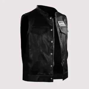 Mayans MC Ezekiel Reyes Black Leather Vest
