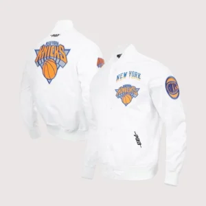 New York Knicks Pro Standard White Satin Jacket Men