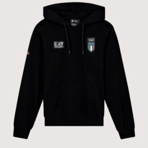 Winter Olympics 2026 Team Italy EA7 Emporio Armani hoodie black fleece athletic design