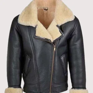 Erik Shearling Black Sheepskin Leather Jacket