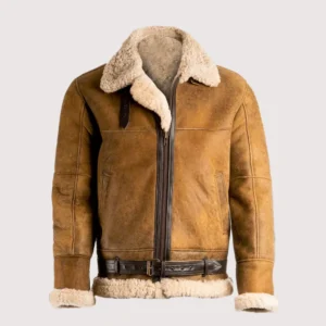 Men Aviator RAF B3 Bomber Shearling Fur Jacket