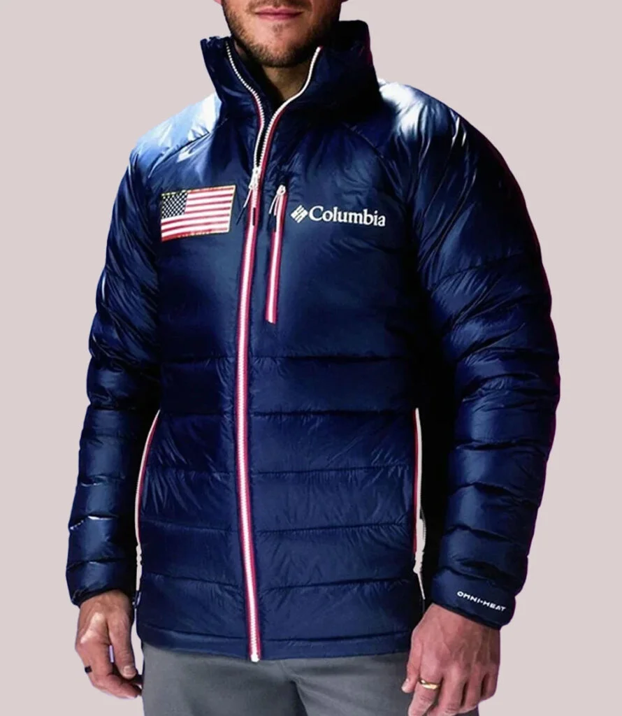 Winter Olympics 2026 Columbia Team USA puffer jacket, premium insulated winter sports outerwear